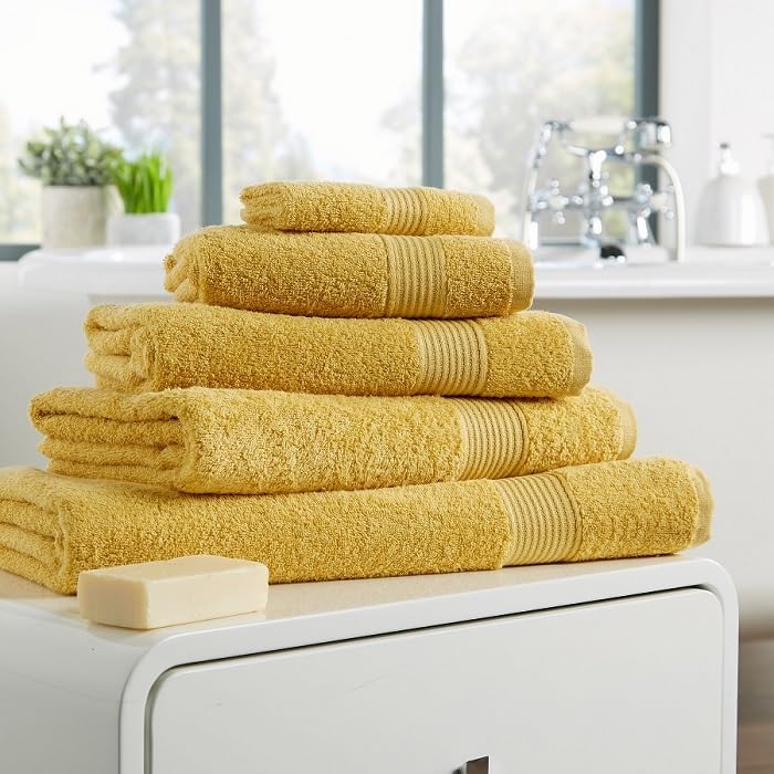 London Dream Egyptian Cotton Bath Towel, 500 GSM Home Collection Quick Dry Bathroom Towels Size 70 x 130 cm (1 x Bath Towel, Ochre)