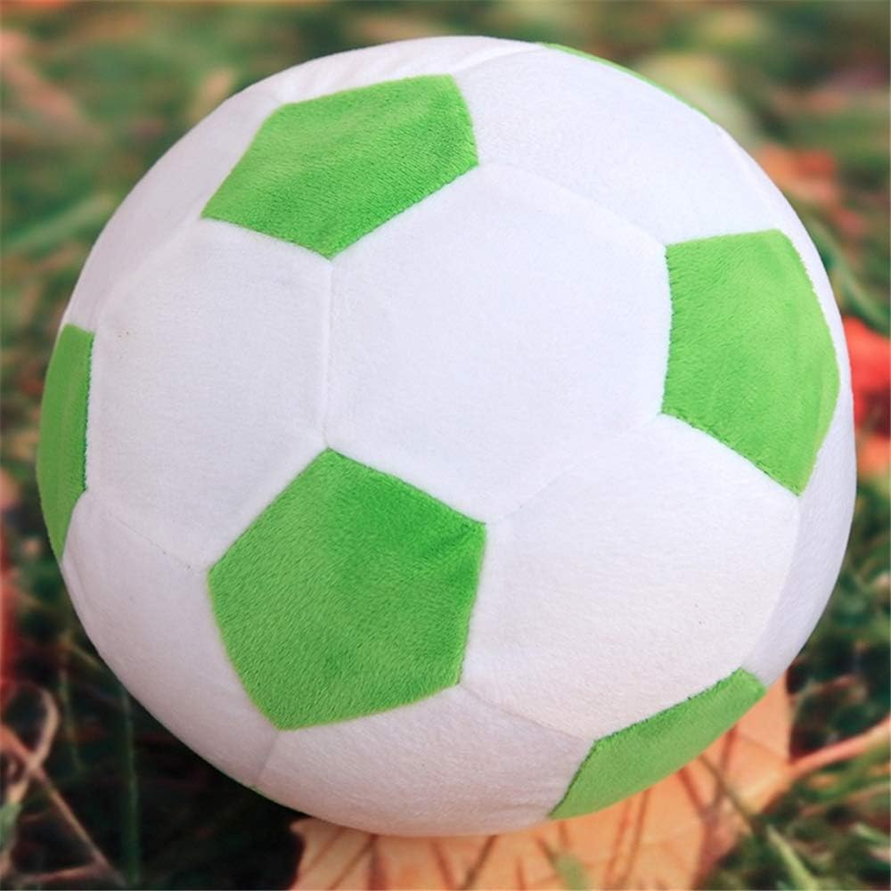 AOQI Plush Soccer Balls - Fluffy Stuffed Toy Soccer Ball Plush Pillow Soft Durable Stuff Soccerball Gift for Kids Boy Baby (Green - White,11.8inch/30cm)