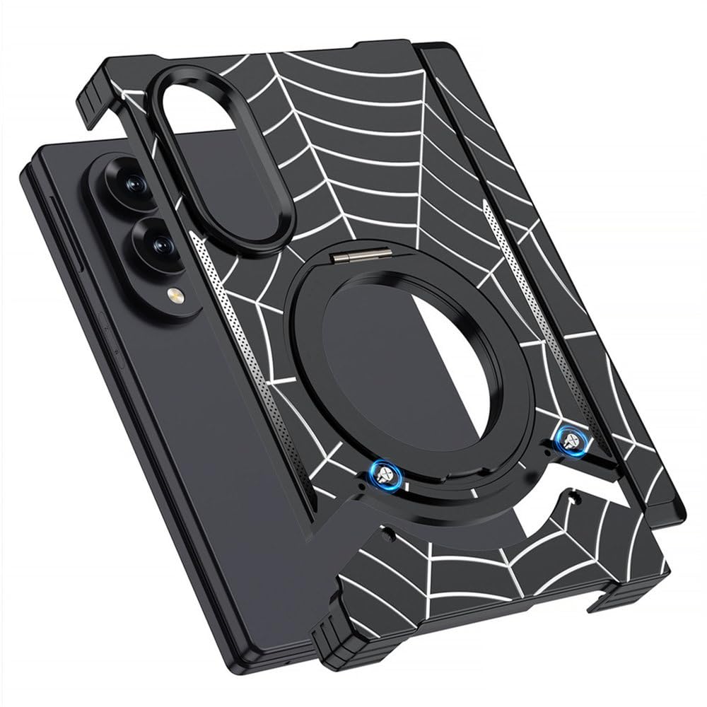 Custodia per telefono con supporto magnetico senza cornice in metallo per Samsung Galaxy Z Fold 8 Ultra, custodia protettiva antiurto, rossa, per Samsung Galaxy Z Fold 8 Ultra