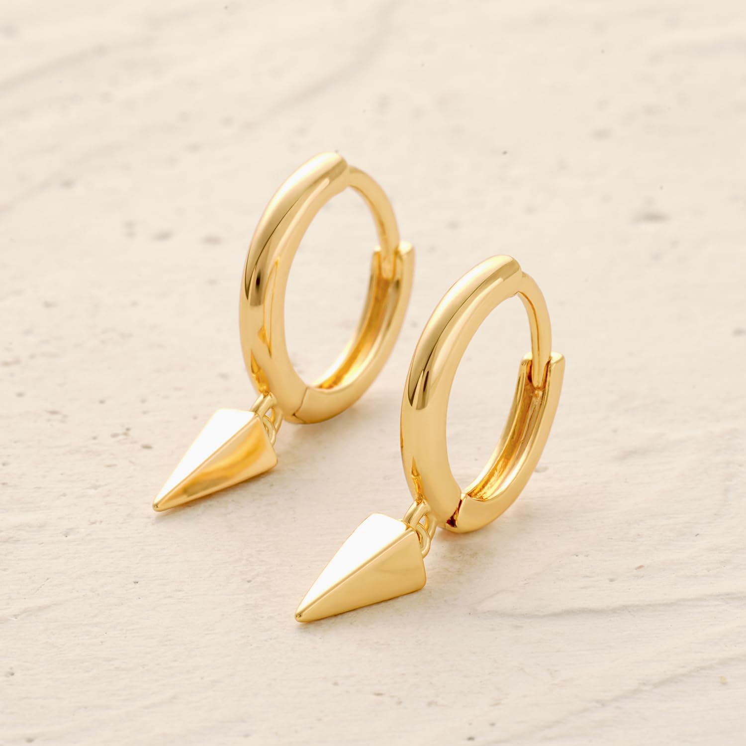 MYEARS Women Earrings Gold Huggie Hoop Dangle Drop 14K Gold Plated Small Simple Hypoallergenic Everyday Jewelry - Image 6