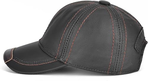 Miniatura 5 de Gudessly Gorra de béisbol ajustable de cuero de vaca genuina para hombre para otoño e invierno deportes al aire libre sombrero