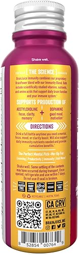 Miniatura 8 de BrainJuice Inyección de apoyo para el cerebro y el sistema inmunológico, suplementos sin gluten para energía, concentración, inmunidad con vitamina