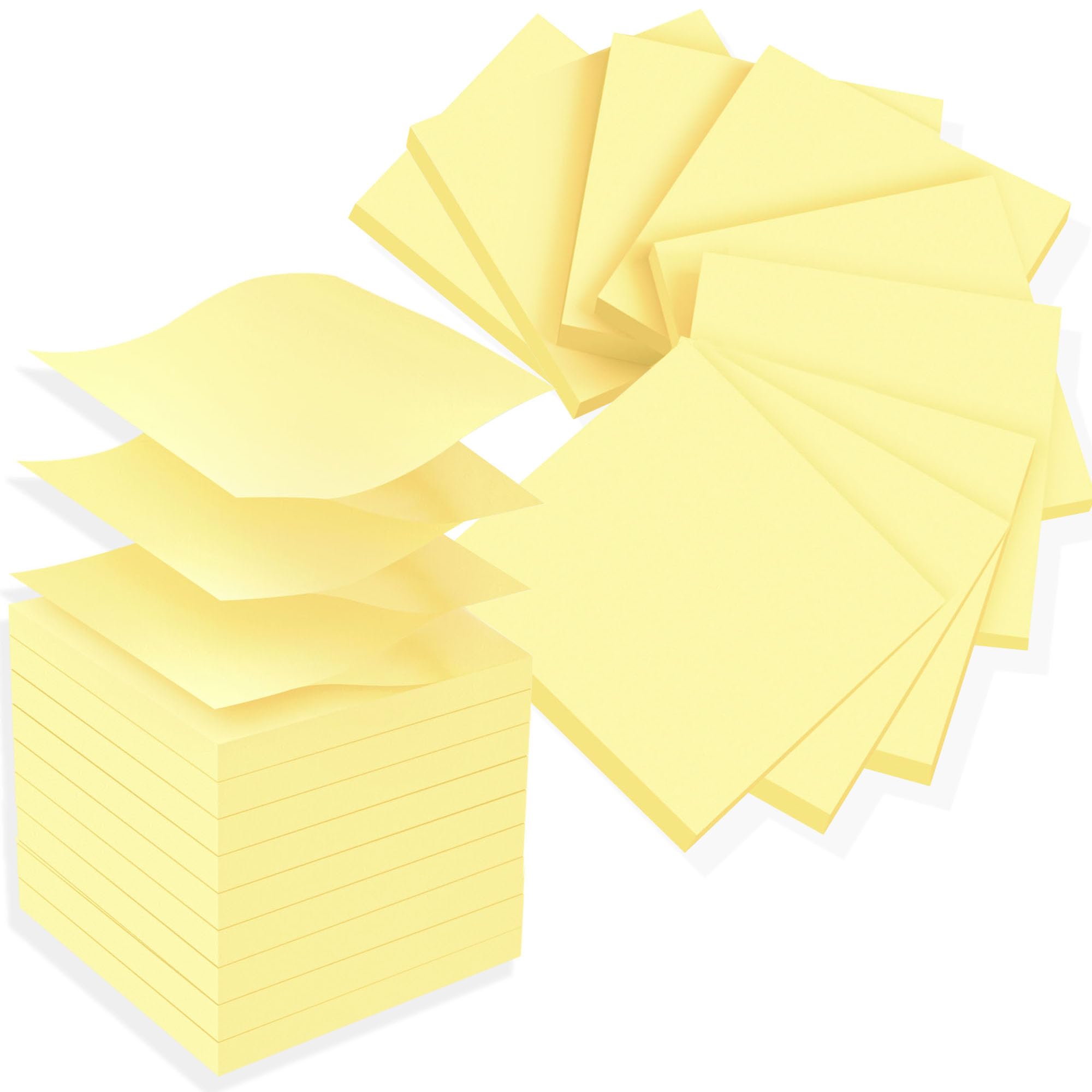 (18 Pads) Pop Up Sticky Notes 3x3 Refills, Canary Yellow Strong Adhesive Post, Suitable for Home, Office, School, Clean Removal