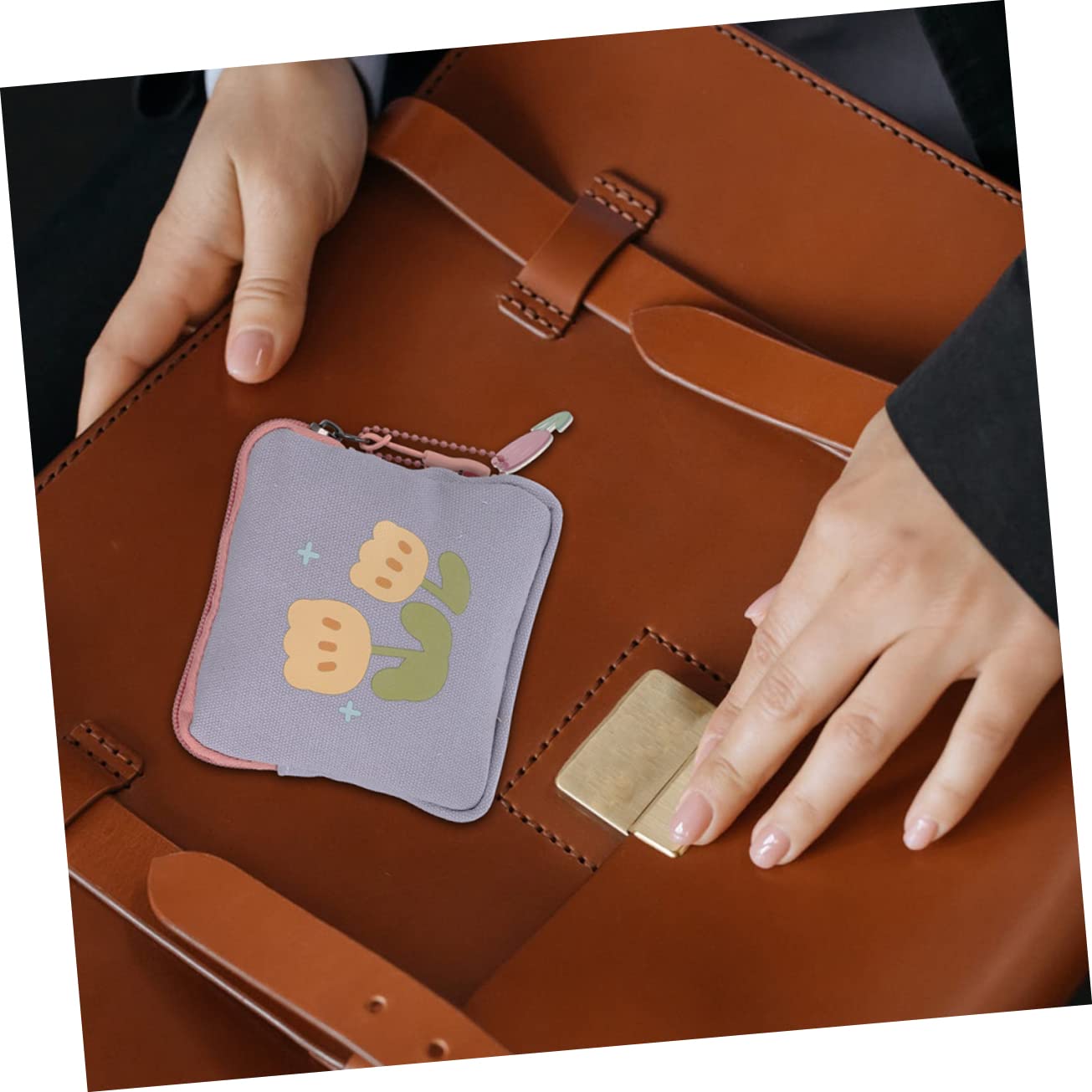SHERCHPRY 10piezas Bolsa De Almacenamiento para Toallas Sanitarias y Monedas Neceser De Menstruación Femenina Diseño Floral y Multiusos para Tarjetas y Accesorios