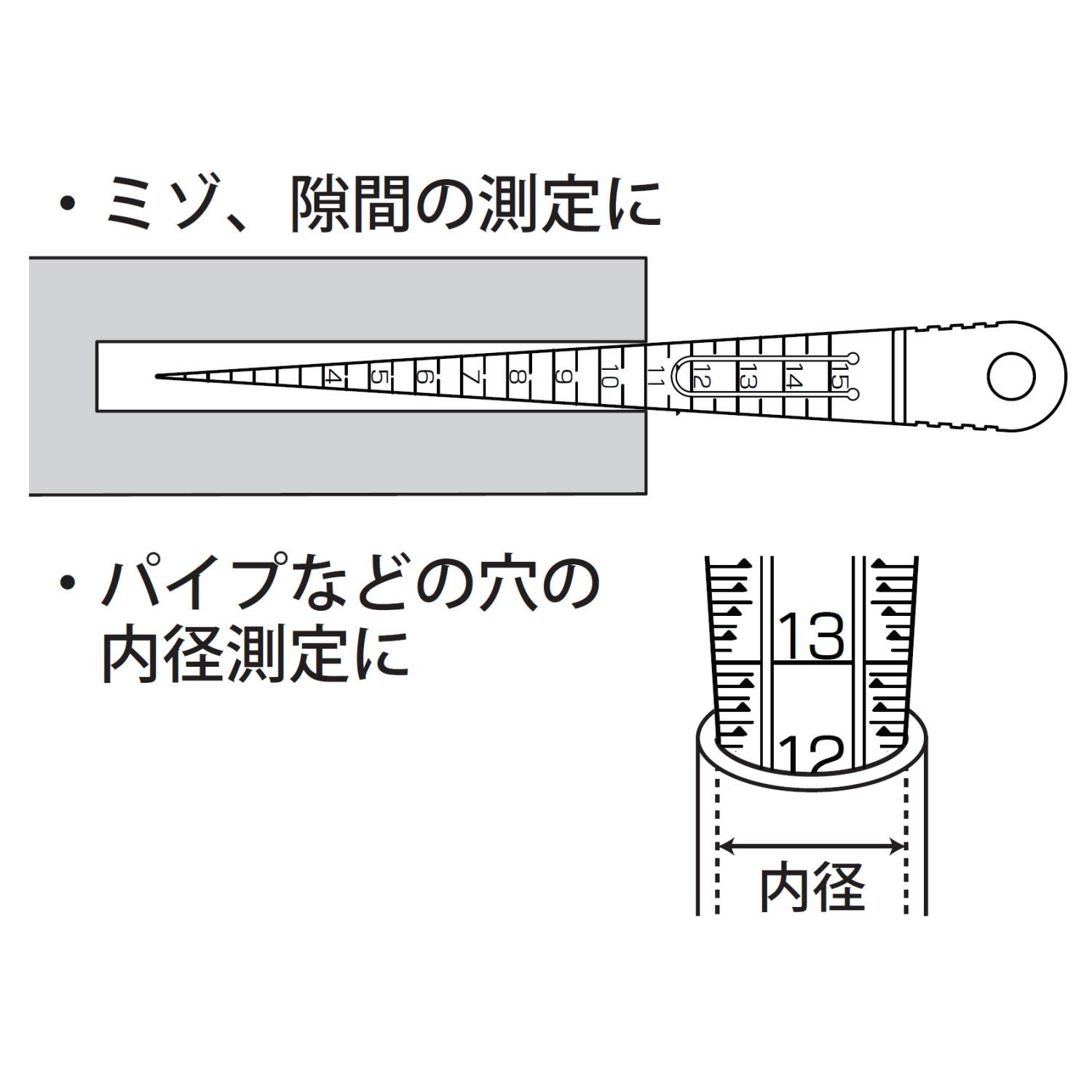 Niigataseiki SK TPG-800KD Plastic Taper Gauge, Quick Level, 0.4-0.6 inches (1-15 mm), Made in Japan