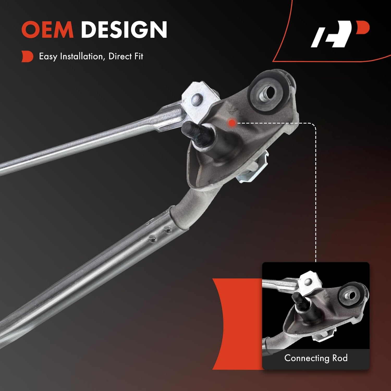 A-Premium Front Windshield Wiper Transmission Linkage Assembly Compatible with Lexus & Toyota Vehicles - GX470, Land Cruiser Prado 2003-2009, Sport Utility - Replace# 85150-60260, 85150-60270