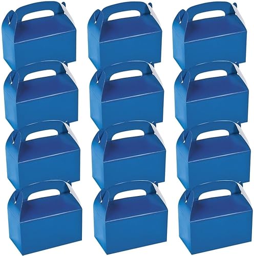 Fun Express Cajas de regalo azules - Suministros para fiestas - Contenedores y cajas - Cajas de papel - 12 piezas