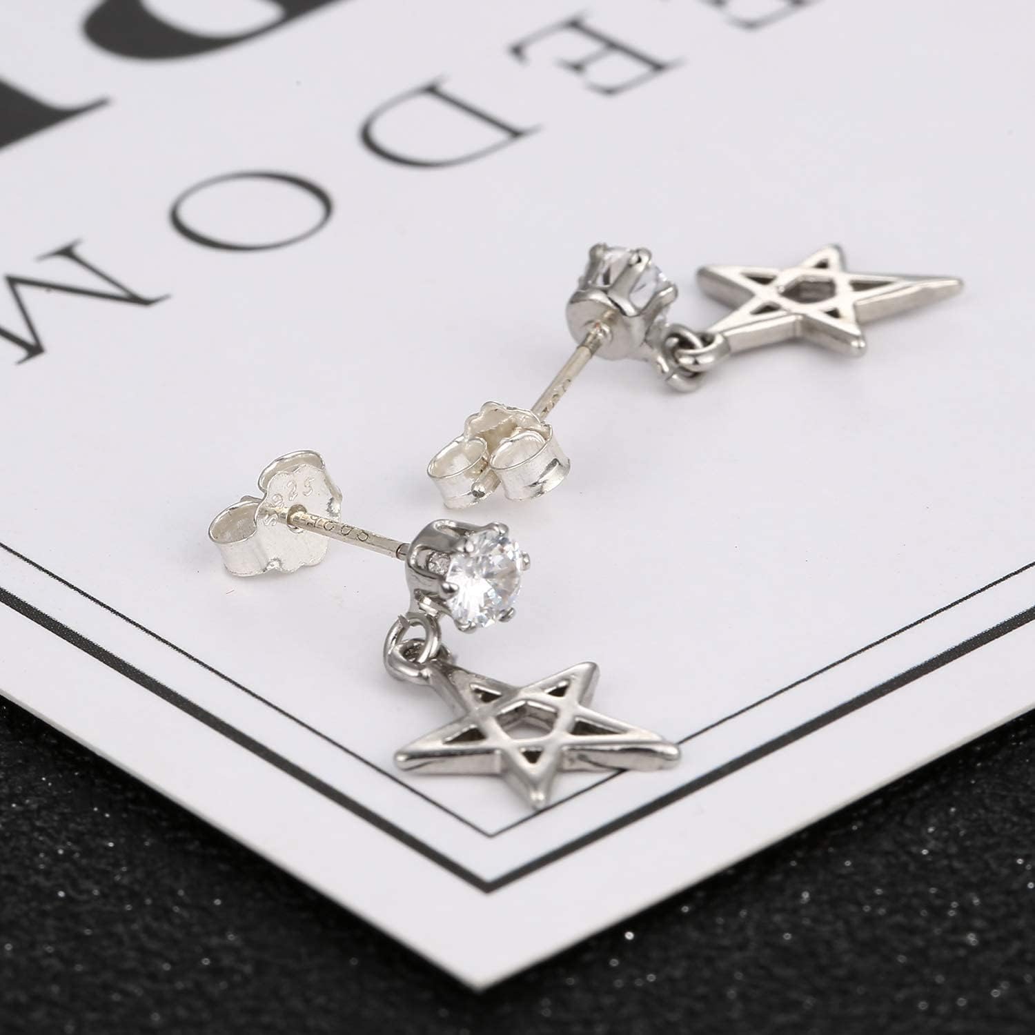 S925 Sterling Silver Earring Backs Replacements for Studs, 12Pcs/6Pairs Pierced Earring Backings Secure for Posts, Hypoallergenic Safety Locking Butterfly Ear Ring Stoppers 5.5x4.6x2.8mm