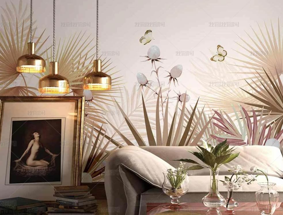 Papier peint intissé fleurs tropicales poster géant mural facile à poser