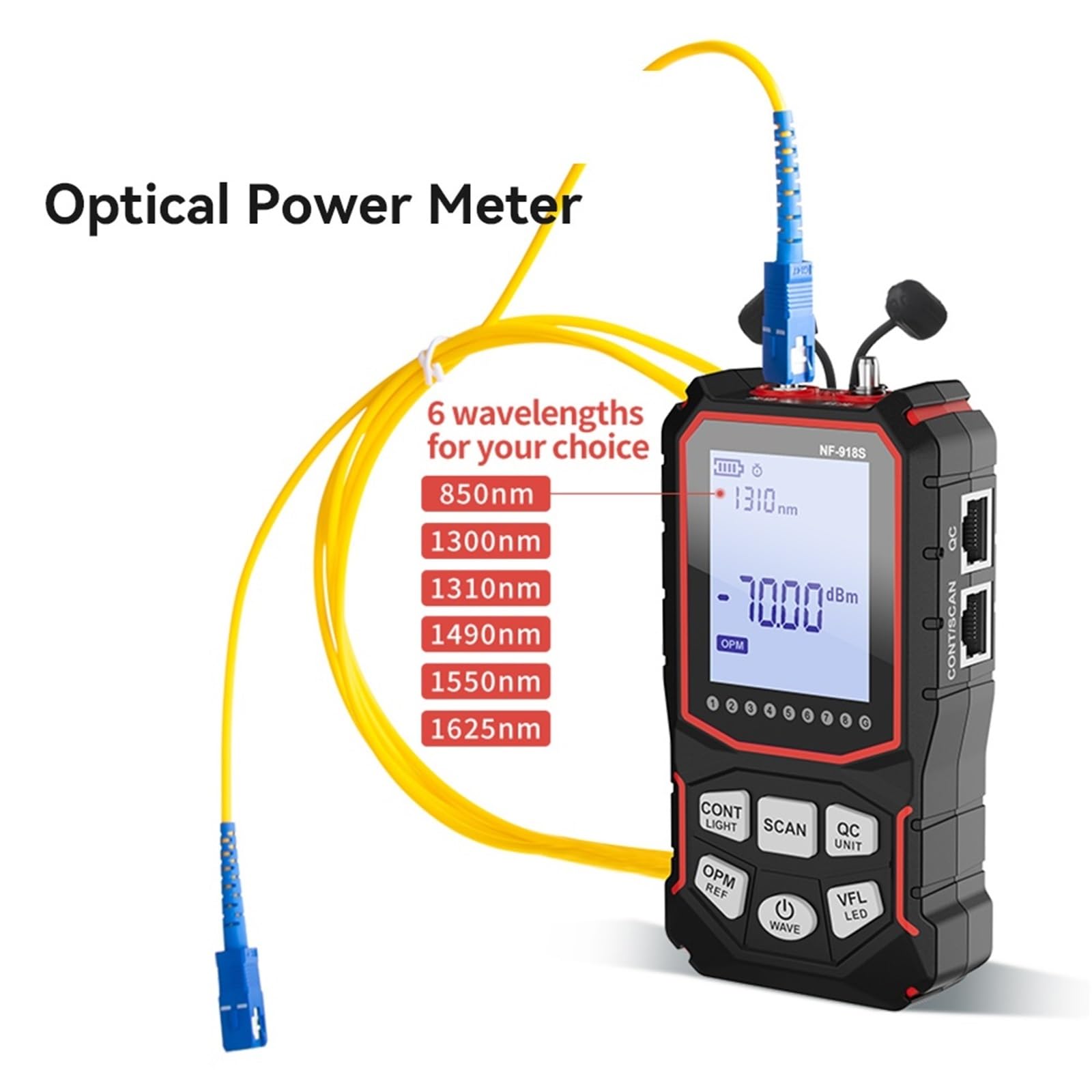 Tester per fibra ottica, Tester for cavi di rete NF-918S con penna a luce rossa, rilevatore misuratore potenza ottica, controllo POE, mappatura, test crimpatura, linea