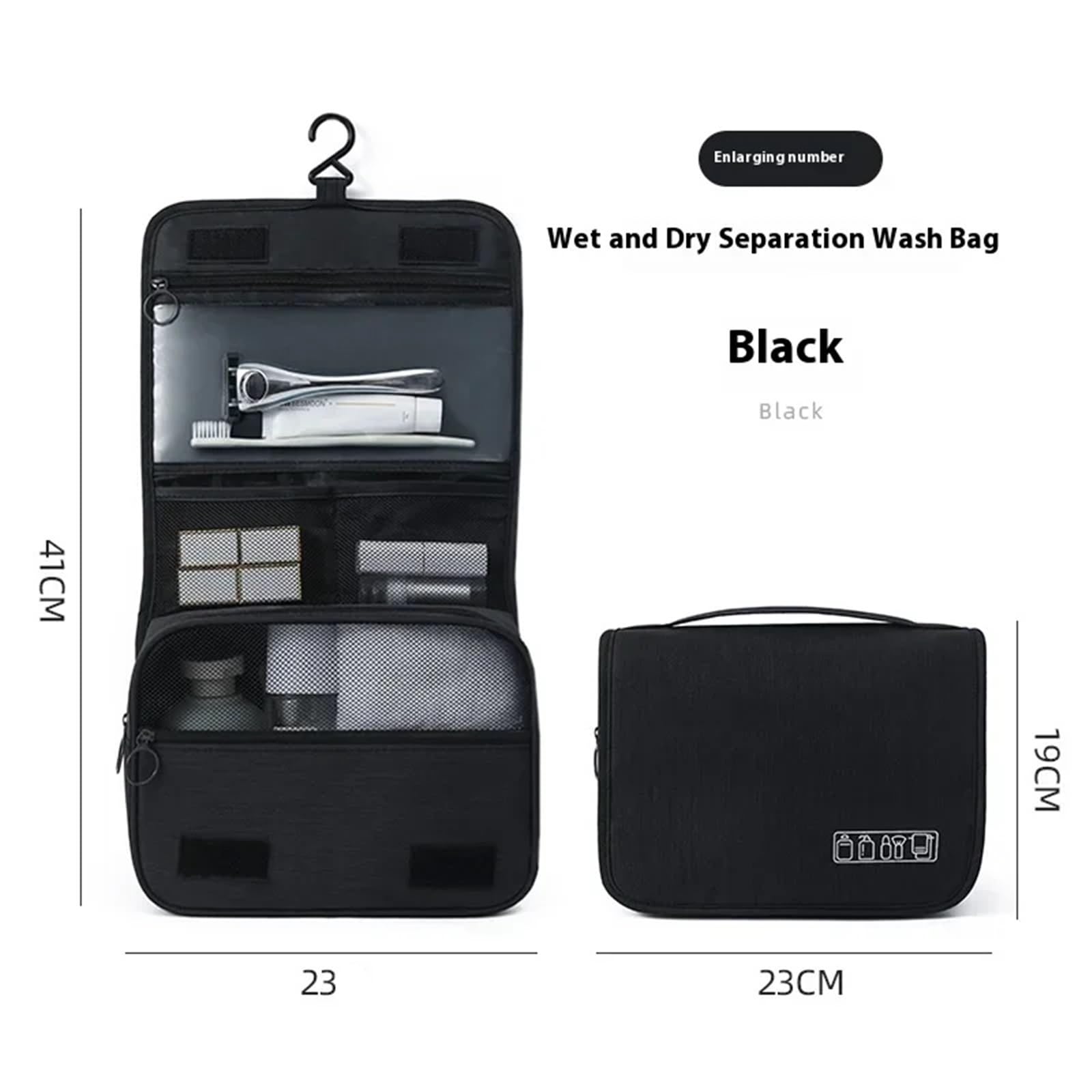 Kosmetyczka, Składany organizer do kosmetyczek Wiszący schowek Łazienka(Black)