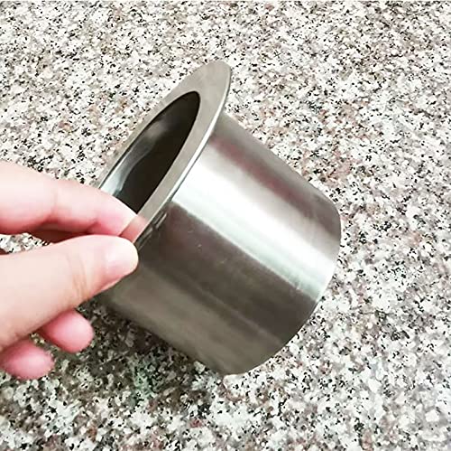 Image of Drop-in Trash Chute - 304 Stainless Steel Round Built-in Countertop Waste Trash Chute Grommet, Brushed Finish