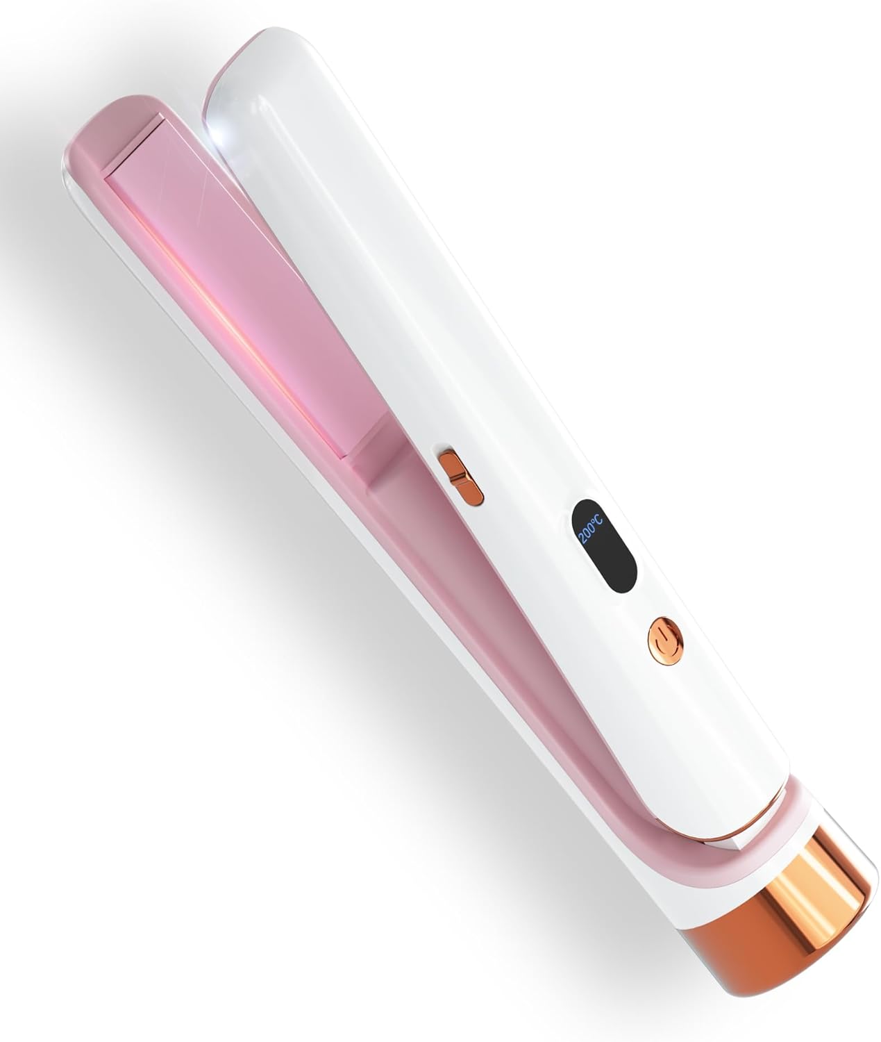 Cordless Hair Straightener Portable Travel Rechargeable Flat Iron, Fast Heating,Adjustable Temperature for Professional Straightening & Curling,Portable and Travel-Friendly (White)