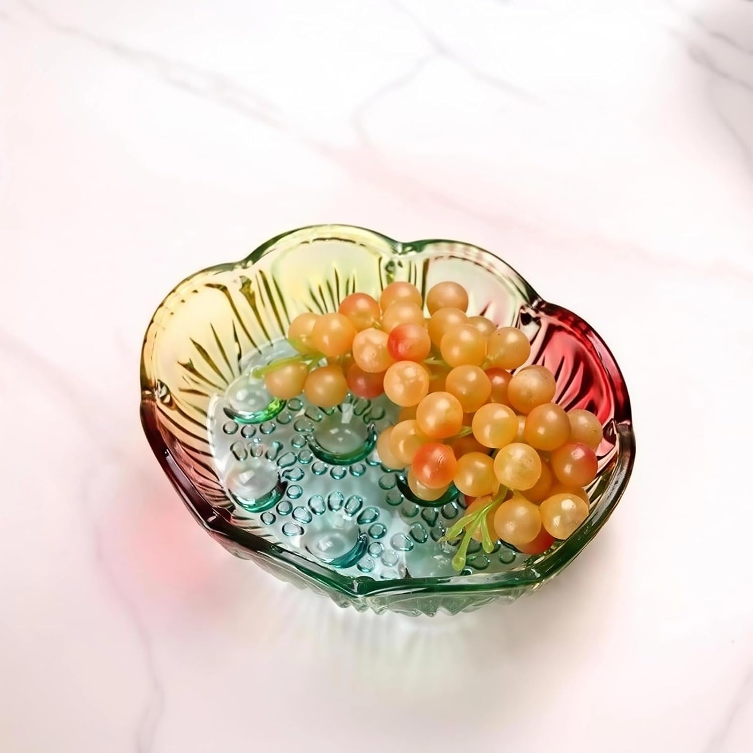 Falytemow Glass Crystal Hen-Shaped Candy Dish, Creative Chicken Design Fruit Bowl with Lid for Tabletop Decoration, Dessert Snack Plate for Home, Office, Wedding Decor, Large (Multicolored)