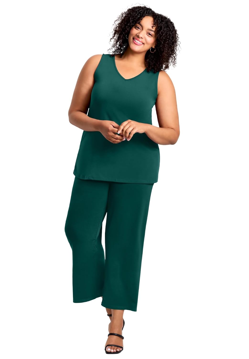 Avenue Womens Plus Size Wide Leg Pant