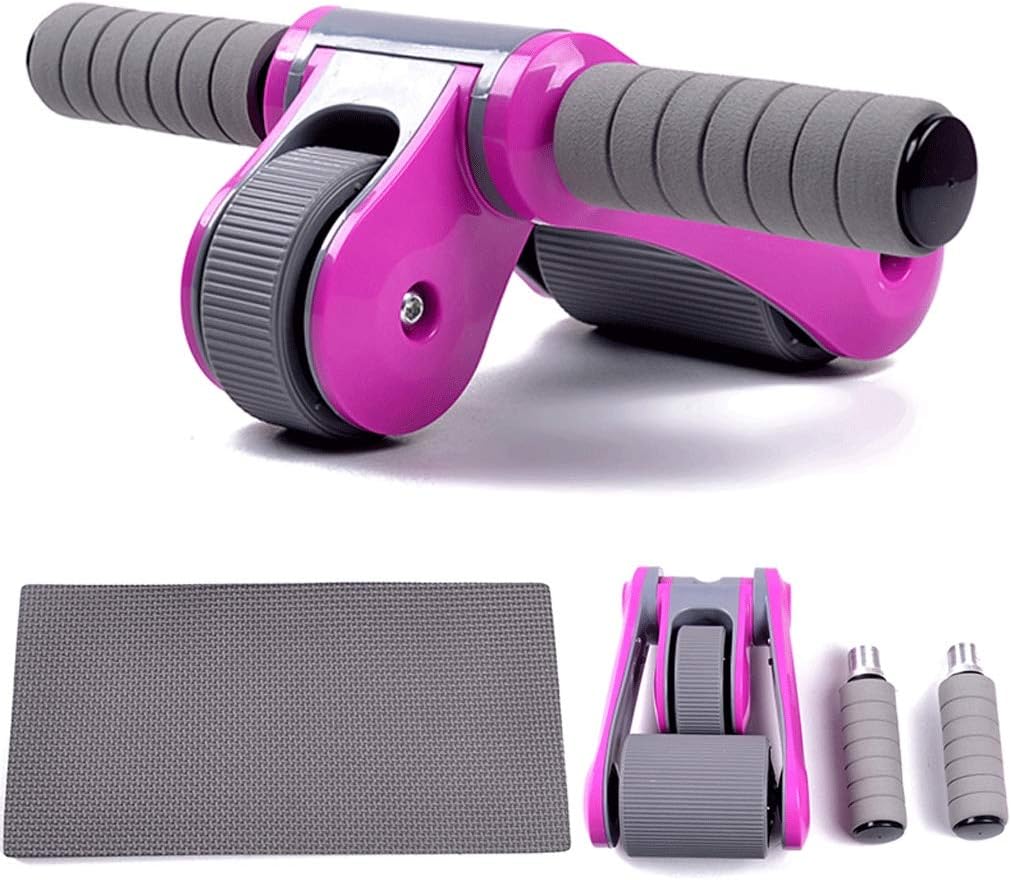 AB Wheel Roller Knee Pad Push Up Bars Handles Grips Adjustable, Home Gym Workout Exercise Equipment for Fitness Training