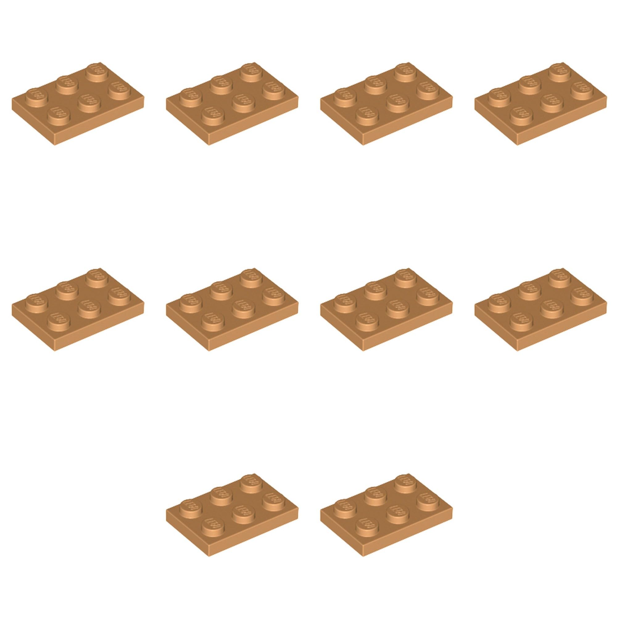 LEGO Brick Plate 2 x 3, Part 3021 (Medium Nougat, 10, Bricks)