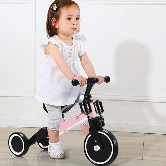 COSTWAY Convertible Toddler Tricycle, Adjustable Kids Balance Bike Baby Trike with Detachable Pedal, Ride on Sliding Toy for 1-4 Years Old Boys Girls