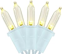 Vista 12 de YULETIME Juego de 200 luces LED rosas de Navidad, 66 pies, cable blanco, certificado UL, grado comercial, juego de luces navideñas