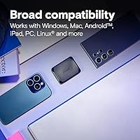 Vista 5 de Crucial X10 SSD portátil de 2 TB, hasta 2,100 MB/s, USB 3.2 USB-C, unidad externa de estado sólido, compatible con Windows, Mac y Android, Negro