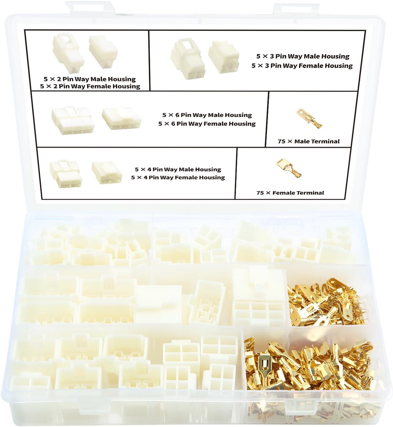 380-teiliges Motorrad Steckverbinder Kit – 2/3/4/6 Pin Flachstecker – Für Kfz & Elektrik – NEU Aus China