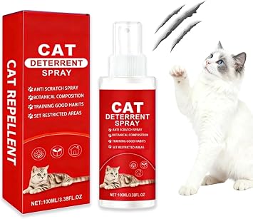 Cat Deterrent Spray,Upgraded Cat Spray Deterrent,Natural Safe Scratch Deterrent Training Aid for Furniture,Cat Deterrent Indoor for Anti-Scratch Training,Red