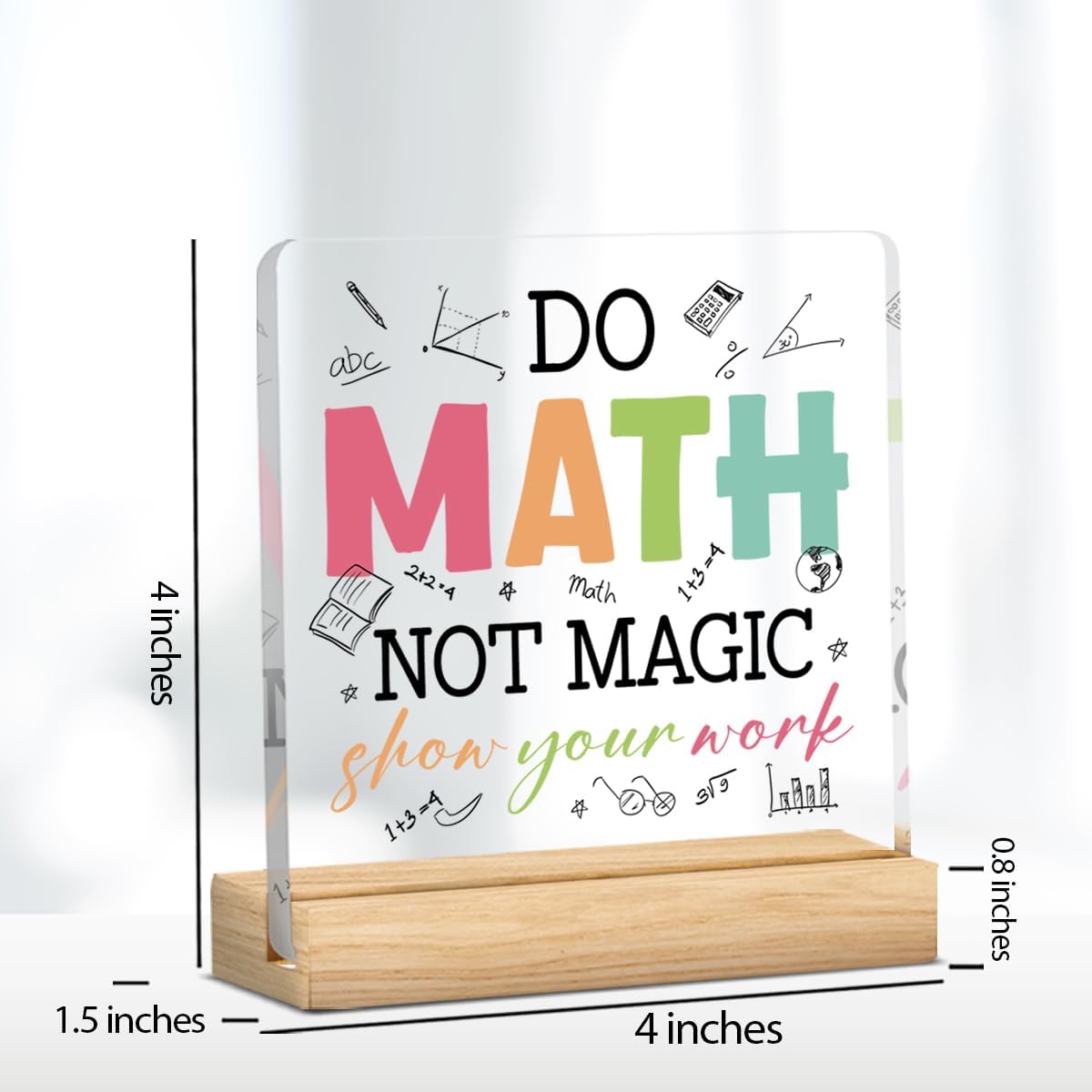 Math Teacher Gift Math Gifts Teacher Appreciation Gifts Funny Office Decor for Teacher Principal Math Appreciation Week Mathematician Desk Decor Acrylic Sign image 3