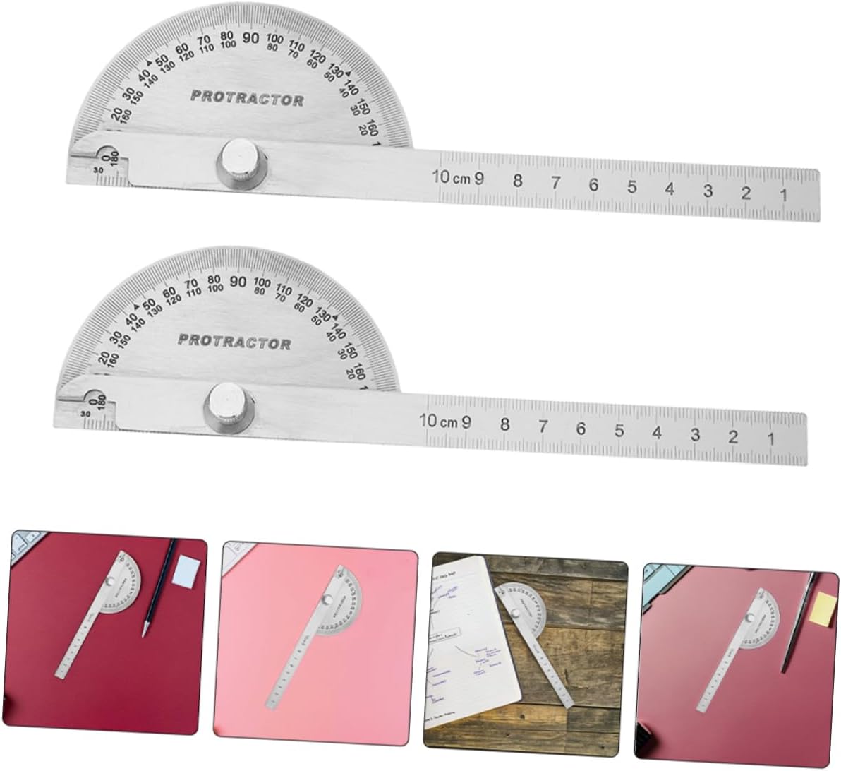 jojofuny Stainless Steel Angle Ruler 180-Degree Protractor Precision Measuring Tool for Woodworking DIY Projects and Engineering Sturdy Multi-Angle Ruler Easy-to-Read Scale
