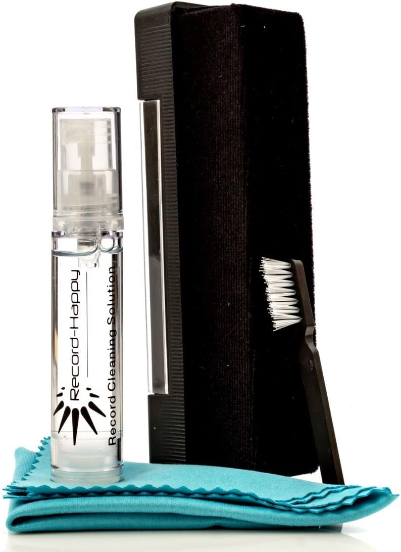 Discount 90% Record Cleaning Brush Kit - Ultimate LP Vinyl Maintenance Set by Record-Happy: Velvet Brush, Anti-Static Solution Fluid Spray and Microfiber Cleaning Cloth - to Keep your Album Collection like New !