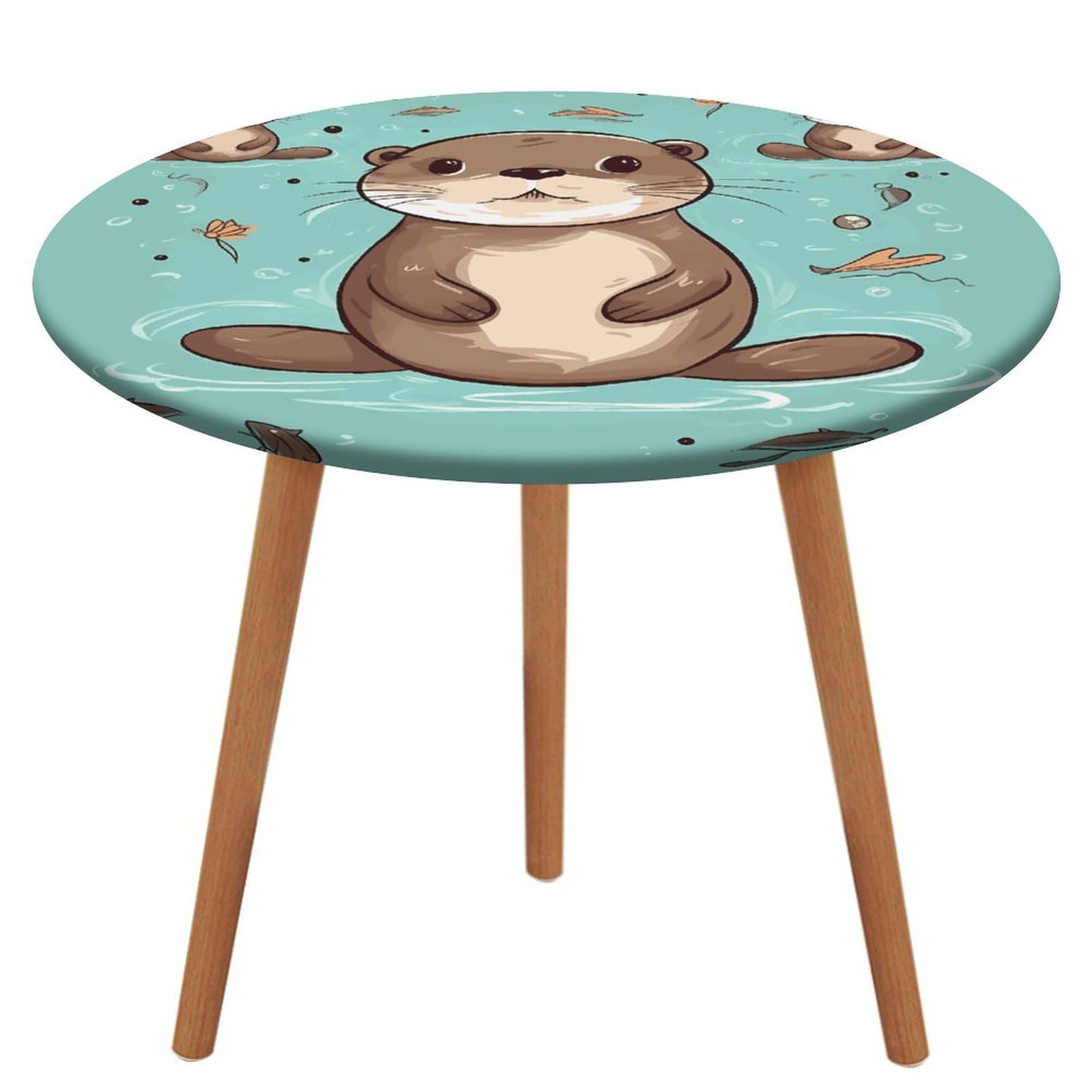 Nappe ronde ajustée loutre élastique anti-glisse et imperméable de table salle à manger