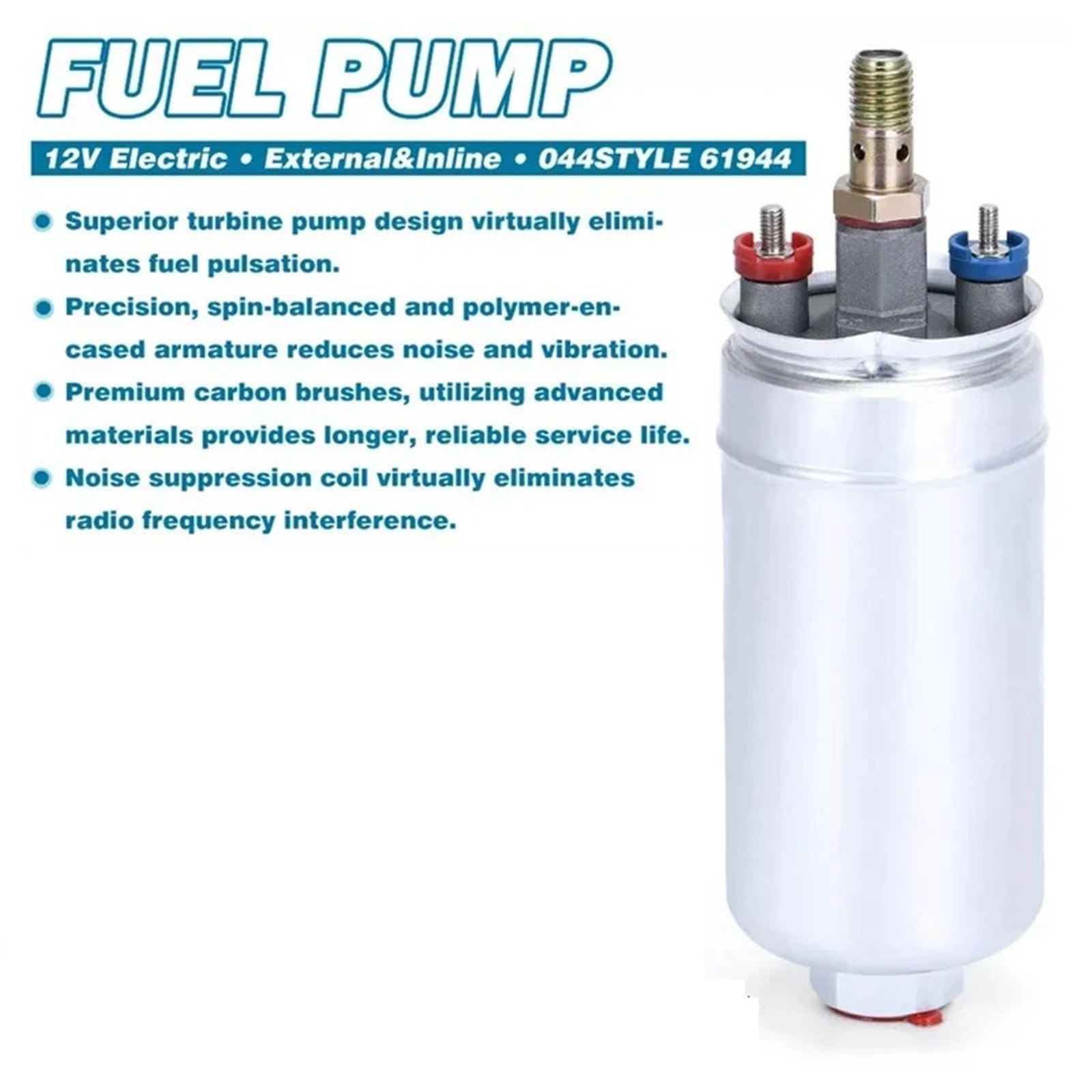 bomba de combustible electrónica Compatible con bomba de combustible externa de alto flujo Classy-2X 044 + soporte doble y colector de salida AN8 Bomba combustible eléctrica