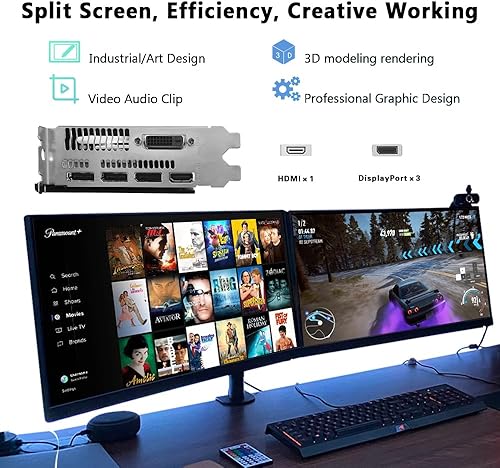 Miniatura 5 de Tarjetas gráficas RX 580 8G (con ventiladores RGB), tarjeta GPU para juegos, real 8GB, 2048SP, GDDR5, 256 bits, tarjeta de video para juegos de PC