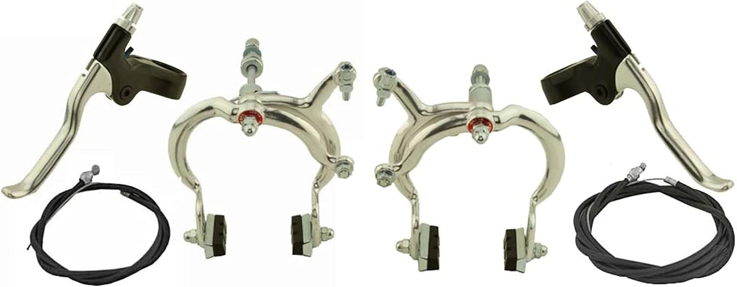 Lowrider Chrome 1080 Alloy Bike Brake Set. Front and Rear Bicycle Brake Set Bike Brake Set