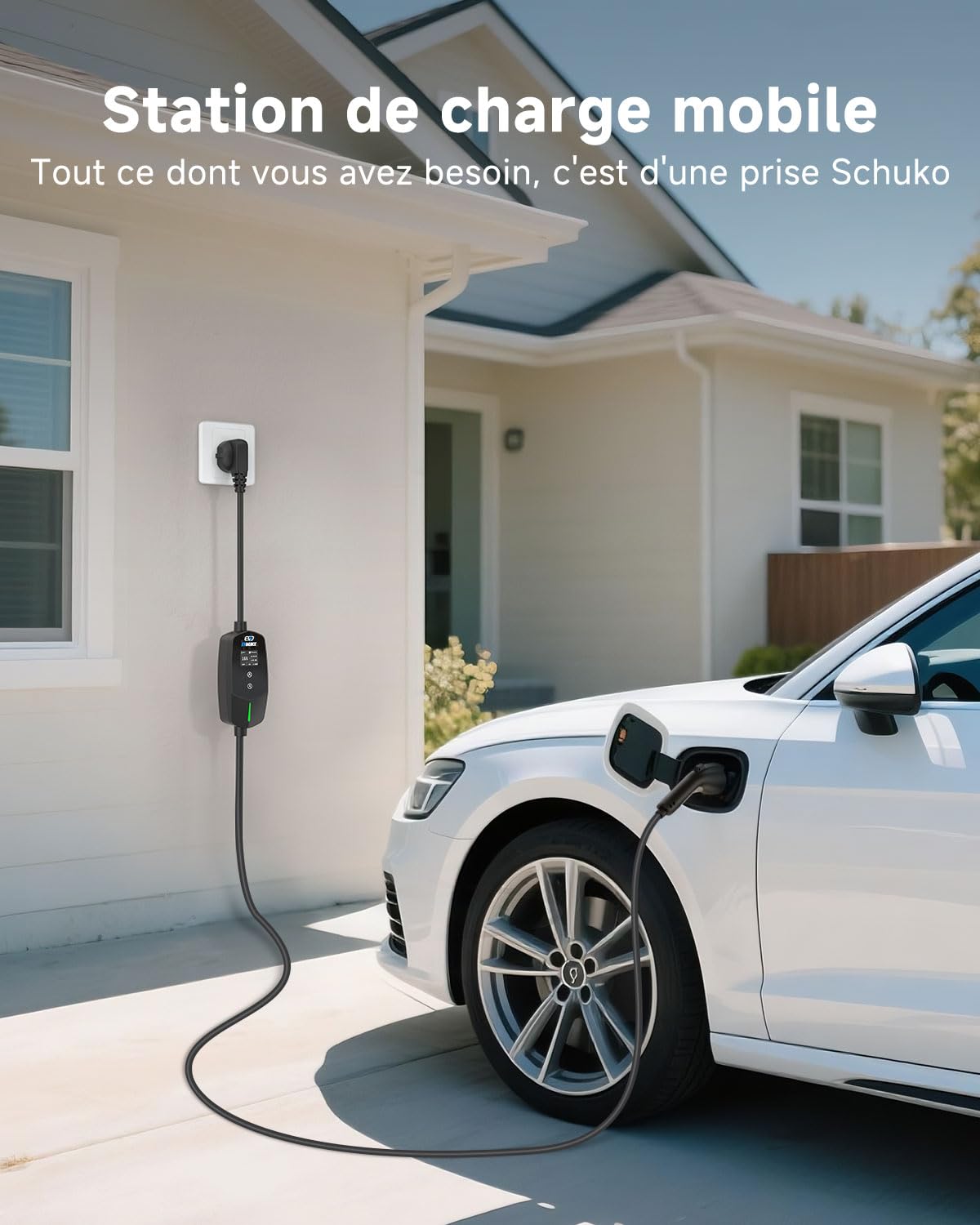EVDANCE Chargeur Voiture Electrique 3,68KW, 6-16A, 0-12h Programmable, 6,1m | 6-16A Intensité Réglable, 0-12h Charge Différé, Câble Recharge Voiture Électrique Type 2, Étanche IP66, pour EV IEC 62196-2