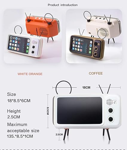 Miniatura 3 de UnnFiko Soporte de escritorio estilo TV retro, soporte de escritorio de dibujos animados, universal para iPhone X 6 6s 7 8 Plus Xs XR 11 Pro Max (TV