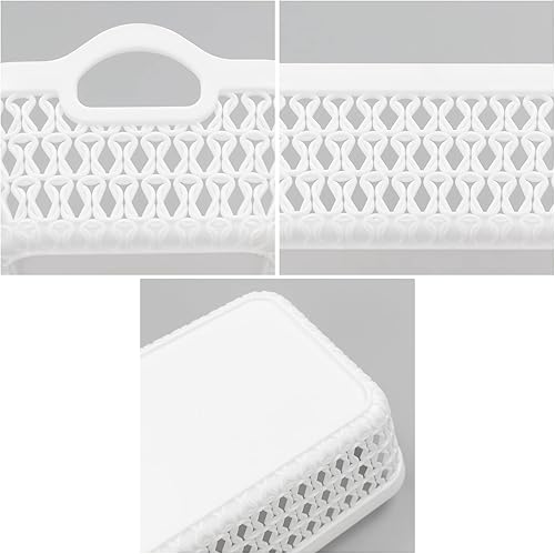 Miniatura 3 de Nesmilers 12 paquetes de bandejas pequeñas de almacenamiento, cestas blancas de escritorio