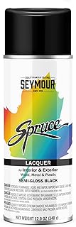 98-38 Seymour Spruce Lacquer Spray Paint, Semi-Gloss Black net 12 oz. (Pack of 1)