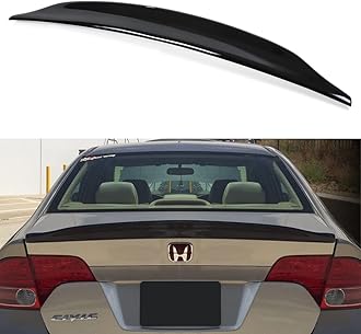 High Kick JDM Duck Tail Duckbill Trunk Lid Spoiler Glossy Black Compatible with 2006-2011 Honda Civic 4 Door Sedan