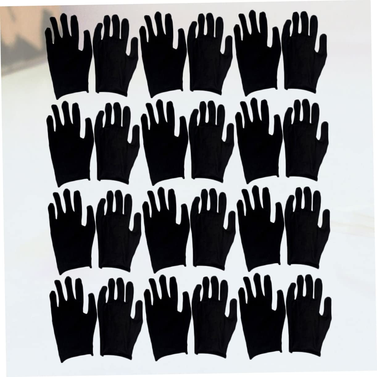 12 Pares de Guantes de Algodón Negro Impermeables y Resistentes al Desgaste para Trabajo, Jardinería y Limpieza