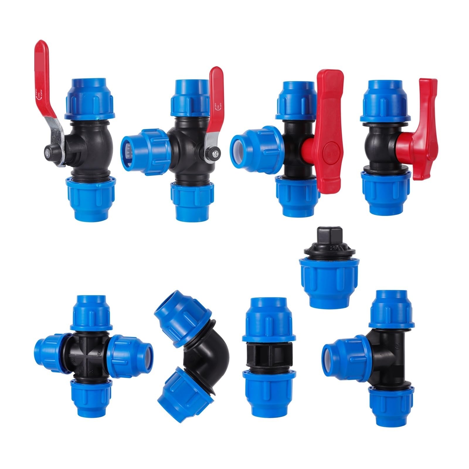 Sdoppiatore dell'acqua per tubi in PVC PE da 25 mm, connettore rapido per irrigazione da giardino, raccordo a T in plastica per sistemi di tubi dell'acqua agricoltura, durevole e facile da usare