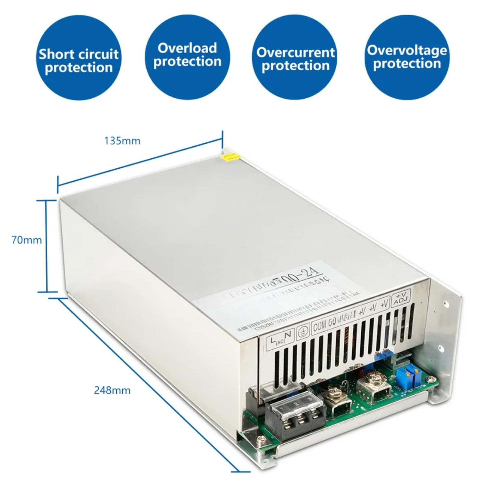 1500W Fuente de alimentación conmutación 110V/220V AC a DC(0-30V 1500W 110V)
