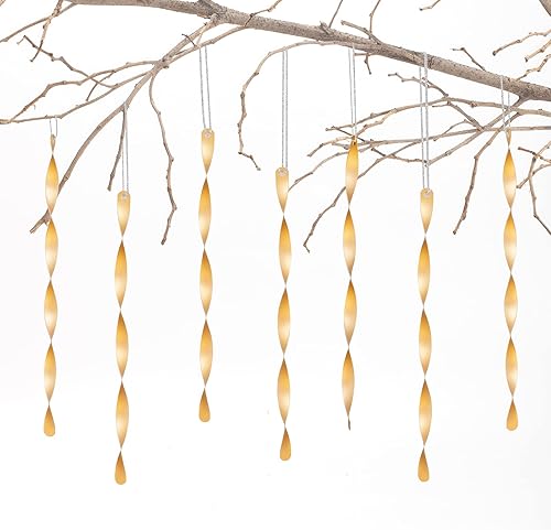 Miniatura 8 de AMS Adornos para árbol de Navidad, juego de 24 piezas de adornos de carámbanos retorcidos de aluminio para árbol de Navidad, fiesta de Año Nuevo