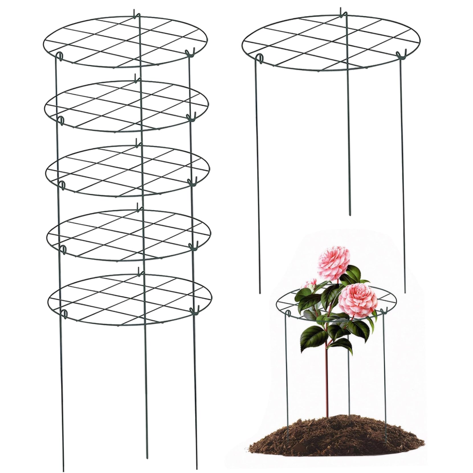 Cage de support pivoine robuste 15.8x11.8 pouces pour tuteurage de plantes