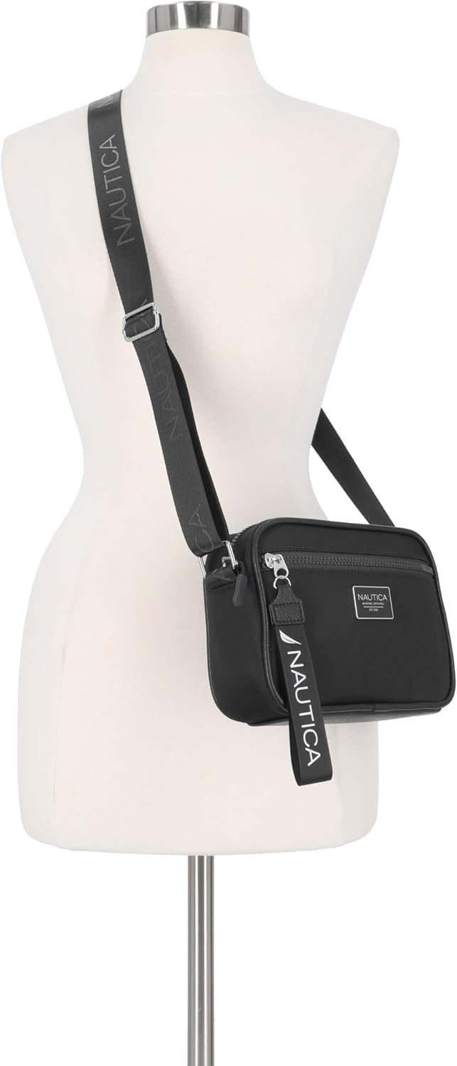 Nautica womens High Seas Camera Crossbody Bag in Black