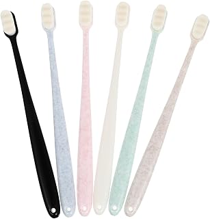 Beaupretty 6pcs Super Soft Bristle Toothbrushes for Adults Small Head Wavy Design Dual-Purpose Tongue Cleaner Ergonomic Anti-Slip Handle Lightweight Portable