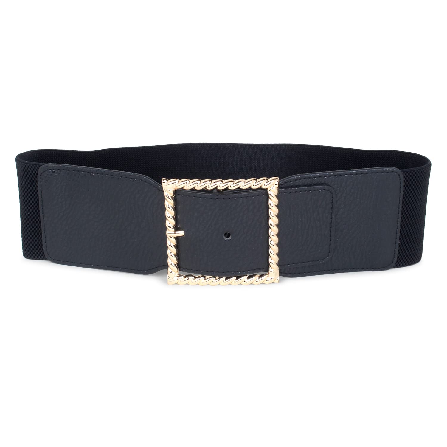Women's Dress Stretchable Cummerband Belt Wide 40 MM (SB-2001_Black)-image-39