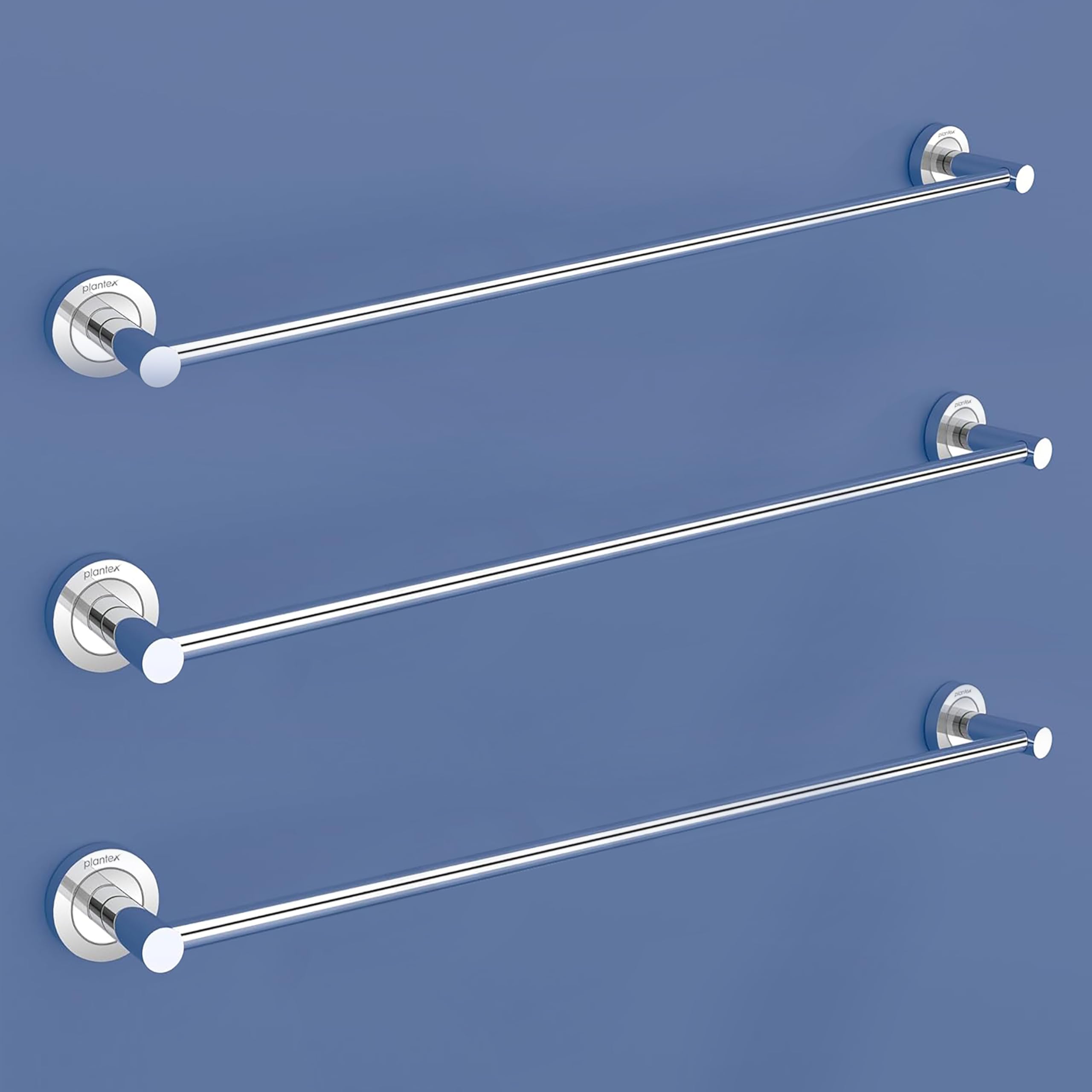 Plantex Stainless Steel Heavy Single Towel Rod/Towel Hanger for Bathroom/Towel Bar/Stand/Bathroom Accessories (24 Inch - Chrome Finish) - Pack of 3-image-37