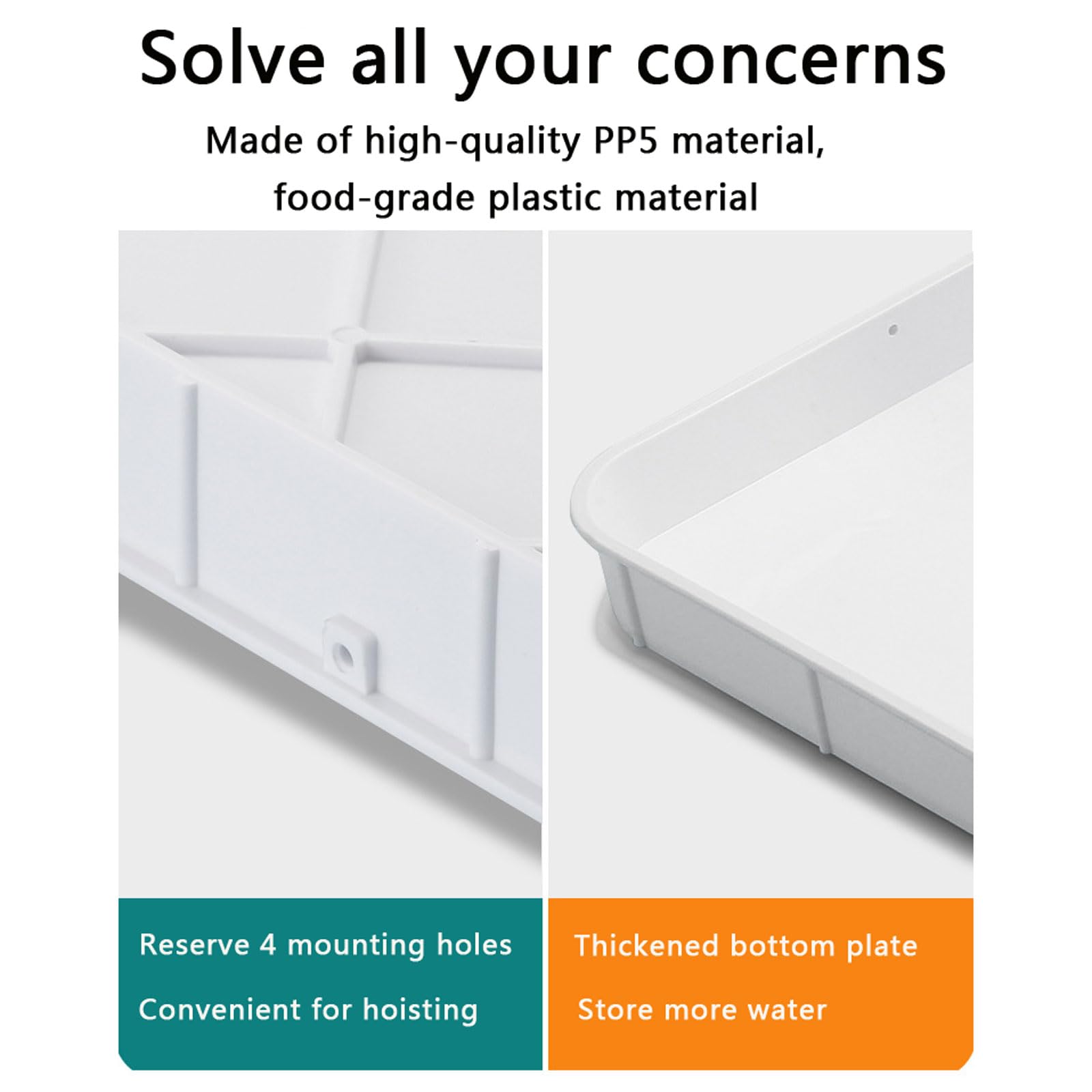 Vaschetta di Raccolta Della Condensa, Vassoio Raccogligocce in Plastica, Climatizzatore universale 1-5 P, Kit di Scarico Condizionatore D'aria Universale per Finestre (91.5X45X3cm)