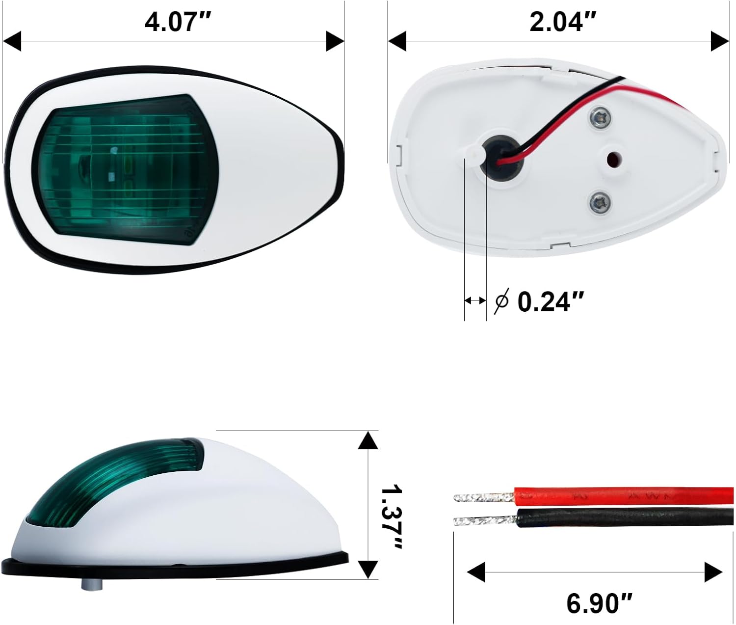 Marine Navigation Lights Bow Lights for Boats Led,USCG 2NM Waterproof Red And Green Boat Running Lights for Pontoon,Skiff,Yacht,Jon Boat