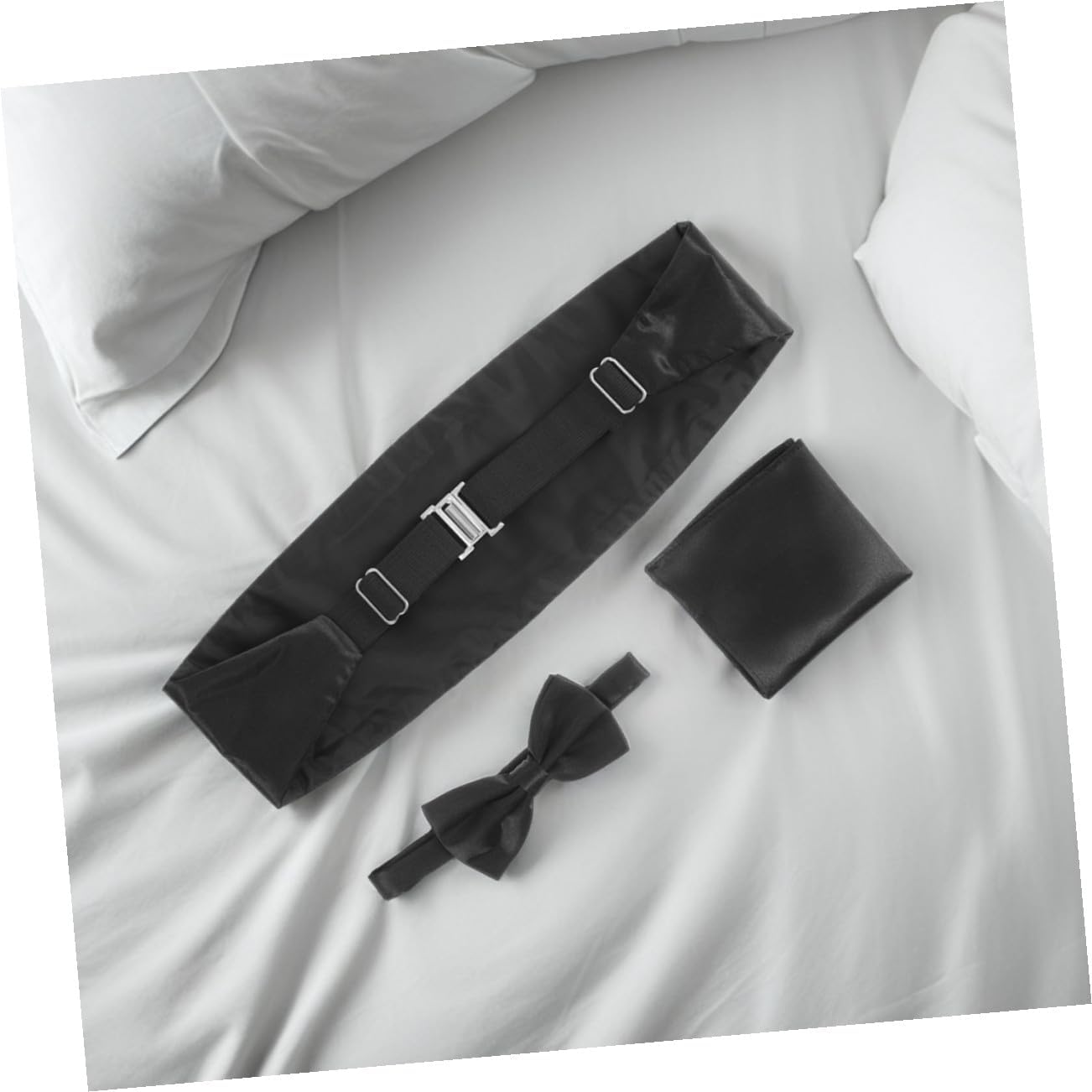 6pcs Cummerbund Set with Pretied Bow Tie and Pocket Handkerchief Elegant Formal Accessory Weddings Galas Business Events and Special Occasions